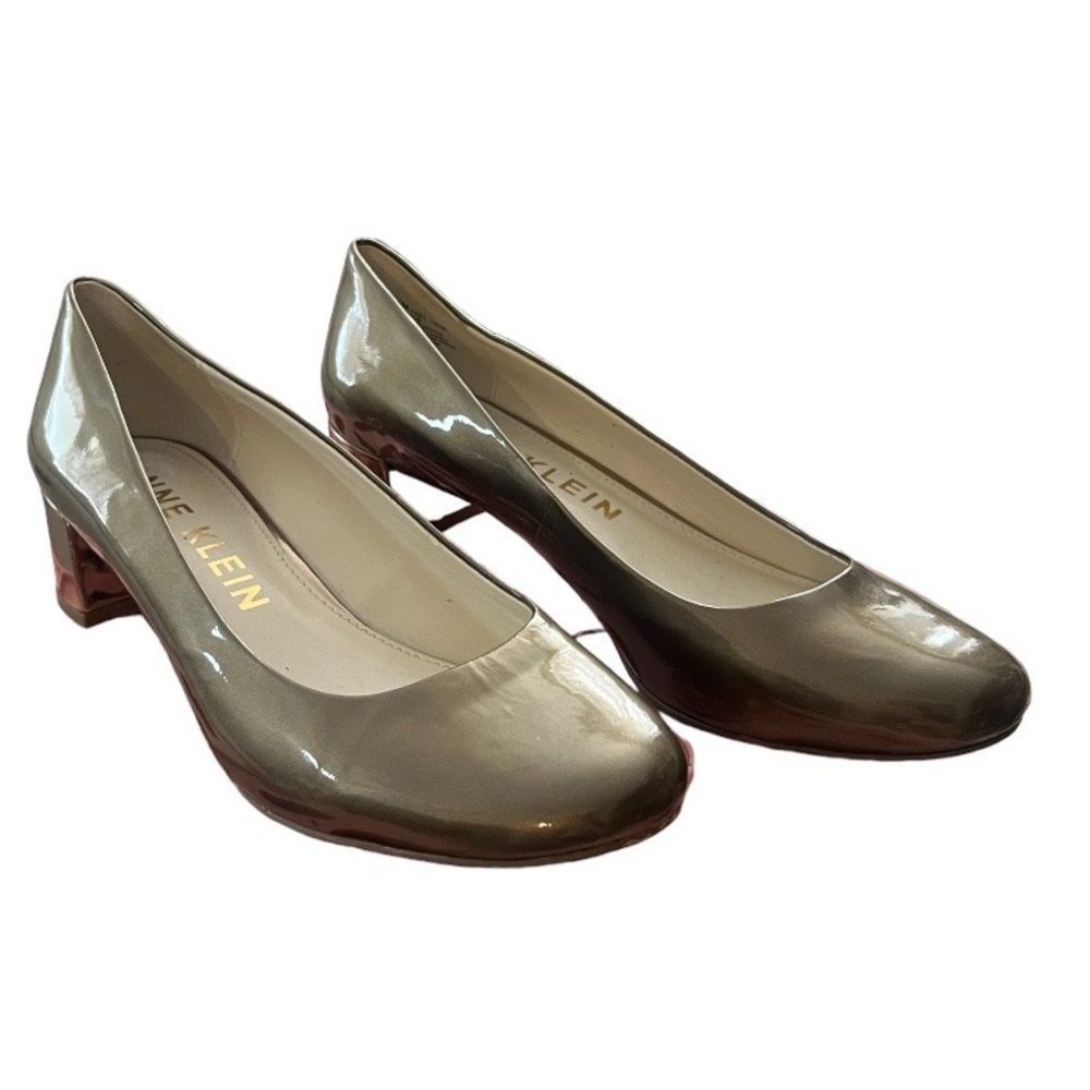 Anne Klein Shinny Low Heel Glossy Heels